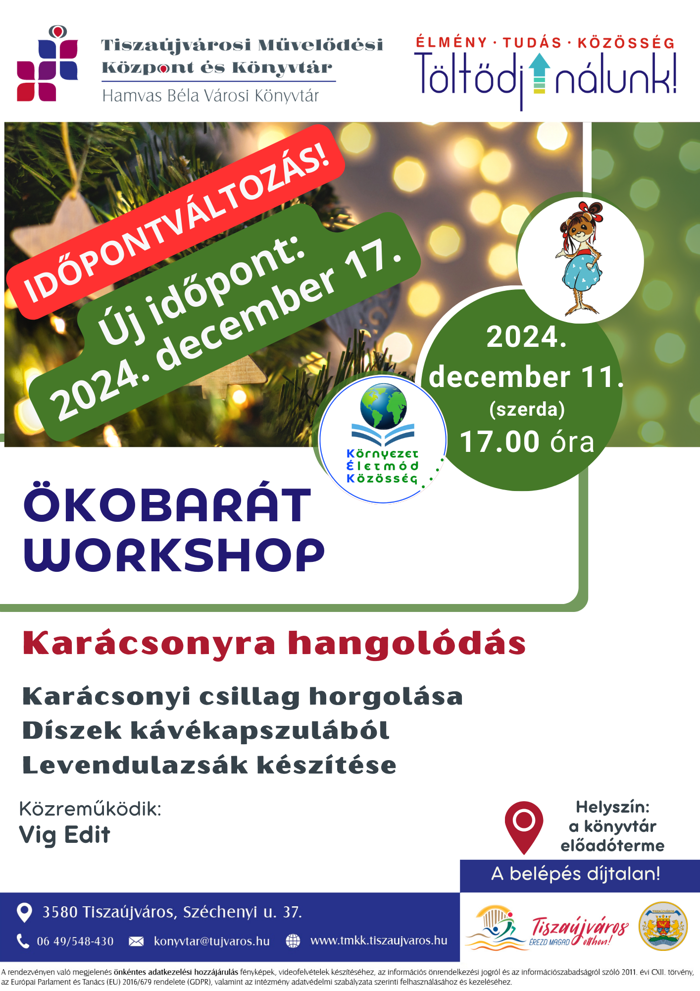 ÖKOBARÁT WORKSHOP időpontváltozás